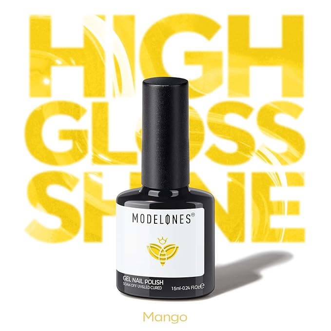 modelones Mango Yellow Gel Nail Polish Sunflower Yellow Nail Polish Soak Off U V Color High Glossy Gel Polish Manicure 15 ML