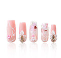 LOVFUL Short Press on Nails Blush Petal | Handmade Acrylic Press ons| Reusable Fake False Nails | Square Classic Regular 1.3in | H735-S