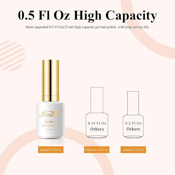 Imtiti Pastel Gel Nail Polish, 0.5 Fl Oz Light Yellow Orange, Spring/Summer/Easter Gel Nail Polish DIY Nail Art Starter Manicure Salon Kit