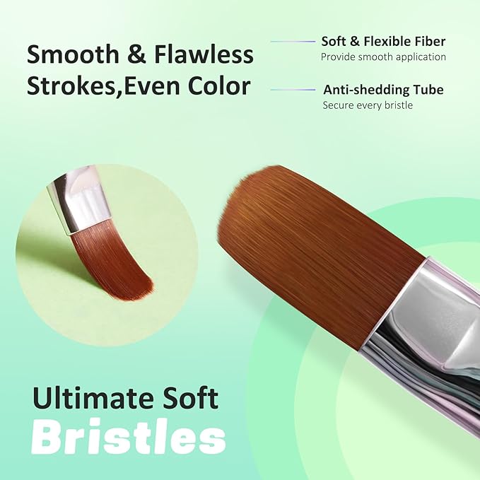 3-in-1 Cat Eye Magnet & French Tip Brush Set, Upgraded Nail Art Tool Kit for Magnetic Gel Polish, with Nail Clean Up Brush for Salon & Home Use (NAT266-Green)