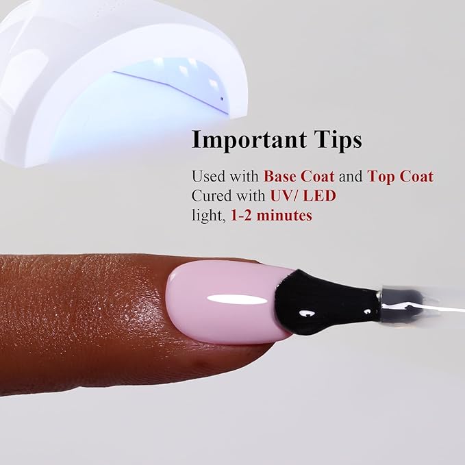Gel Polish, 0.5 Fl Oz Light Pink Nail Gel Polish Spring Summer Art Starter Manicure Salon DIY Soak off UV LED Design