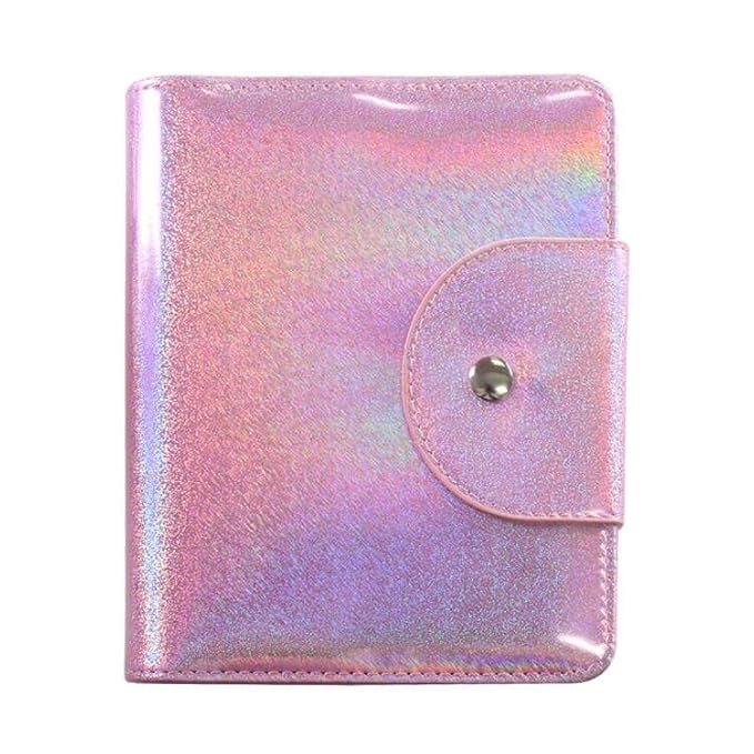 VNC 20 Slots Nail Art Stamp Plate Holder Stamping Plates Storage Bag Cases Rainbow Replaceable XL Plates Big Size 9.5x14.5CM Organizers (C-Pink)