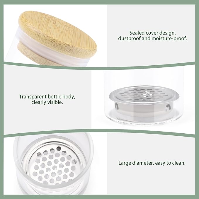 Diakey 4 Pack Acrylic Nail Brush Cleaner Dappen Dish with Lid, Mesh Layered Nail Art Brush Monomer Liquid Wash Cup Glass Removal Jar for Sequins Glitter Powder, 2.2in High