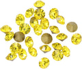 1440pcs Rhinestones Round Point Back Crystal Gem Glass Diamante Rhinestones Nail Art Decoration Jewelry Finding Beads Craft Gems (Yellow, 4mm)