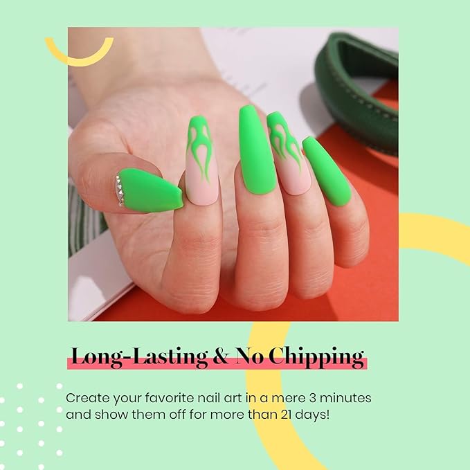 Beetles Neon Green Gel Nail Polish, 15ml Soak Off UV LED St Patricks Day Nails Lamp Salon DIY Home Gift for Women Lime Green