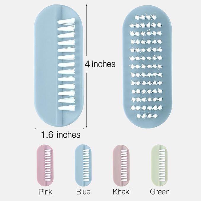 Nail Brush for Cleaning Fingernails Two Sided Hand Fingernail Scrub Brush Soft Stiff Bristles Nail Scrubber Brushes for men women kids,4 PCS