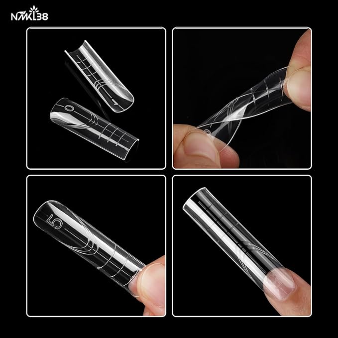 NMKL38 120PCS Dual Nail Forms 12 Sizes Extension Poly Nail Gel Full Cover Nail Molds (TI17U)