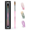 MelodySusie Kolinsky Acrylic Nail Brush,66% Kolinsky Hair,Professional Nail Art Brush for Acrylic Application, Aurora Collection Fine Glitter Brush, Size 10