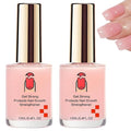 12ML Nail Strengthener for Damaged Nails, Extra Strong Nail Hardener with Pink LED Gel Polish, Fast Drying Nail Repair & Growth Treatment for Weak Thin Nails, Glossy Long Lasting Finish (2PCS)