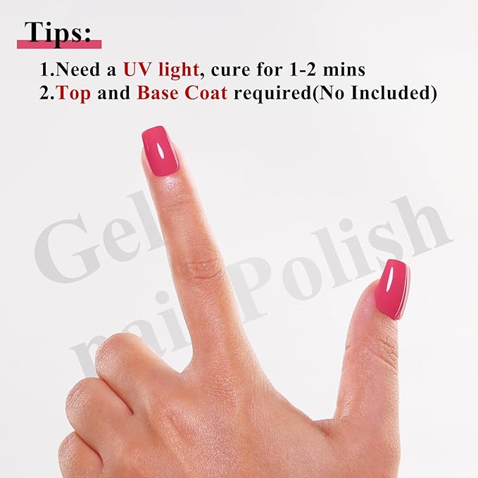 Imtiti 10ml Coral Pink Gel Nail Polish-1pcs Pink Gel Polish for Nail Art Soak off UV Led Salon DIY at Home Gift for Women