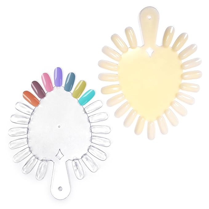 20Pcs Nail Swatches Wheels Heart - Shaped Nail Display Color Sample Swatch Wheel Nail Art Color Tester Wheels with 21 Tip for DIY & Salon Nail Polish Color Show