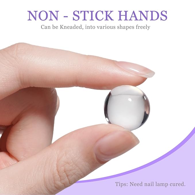 3D Sculpting Gel Kit - 15g Clear and White Non-Sticky Hand Solid Builder Nail Carving Gel with Gold Sliver Nail Chrome Powder DIY Salon