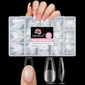 UNA GELLA Coffin Gel Nail Tips Medium 15 Sizes 300PCS Pre-Etched Clear Fake Nail Tips Easy DIY Salon Medium Coffin Press On Nails Snug Fit Full False Acrylic Tips Extensions Long-Lasting Hold