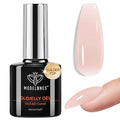 modelones Nude Builder Nail Gel Top Coat, 15 ML No Wipe Ultra Gloss Jelly Gel Polish Apex Building Nails Strengthener Extension Neutral Color Nail Art Long Lasting Soak Off U V Manicure Gift for Women