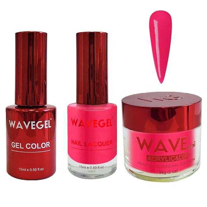 WAVEGEL Soak-Off Gel, Nail Lacquer & Acrylic/Dip Powder Matching Set - Queen Collection - #066 Princess Bath
