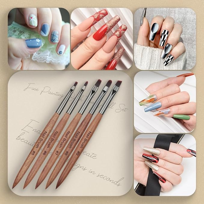 12PCS Nail Art Brushes, YIHUALE Nail Art Design Brushes for Gel Polish, Nail Art Liner Brushes Nail Polish Tool 3D Nail Art Decorations Brush for DIY Manicure Home Salon for Professionals (Yellow)
