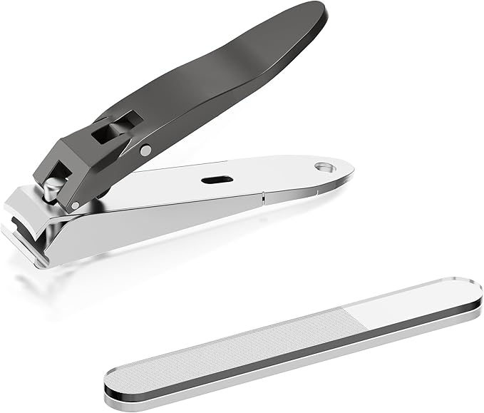 Heavy Duty Nail Clippers for Men Sharp Stainless Steel Fingernail and Toenail Cutter with Nail Catcher Precision Grooming Tool for Thick Nails Gift for Dad Husband Him