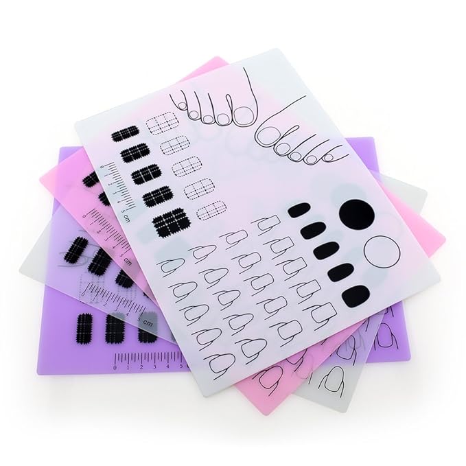 Nail Art Stamping Mat Silicone Workspace Stamping Plate Nail Polish Coloring Practice Pad Nail Sticker Guide Printing Transfer Table Cover Palette Tools Manicure Mat (B Type) (Purple)