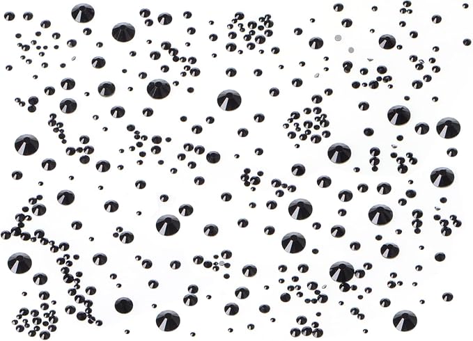 Bymitel 5000 Pieces 6 Mixed Sizes Glue Fix on Glass Rhinestones Round Crystal Gems Flatback for DIY Jewelry Making with one Picking Pen(Mix: SS4-SS30/5000PCS, Black)