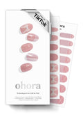 ohora Semi Cured Gel Nail Strips (N Sheer Tutu) - Works with Any Lamps, Salon-Quality, Long Lasting, Easy to Apply & Remove - Includes 2 Prep Pads, Nail File & Wooden Stick
