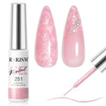 RARJSM Pearl Pink Nail Art Gel Liner Pearlescent Shell Glitter Swirl Effect Gel Nail Polish 8ml Build in Thin Brush Painted Drawing Striper Gelpolish Soak off Curing Requires for Home Salon Design