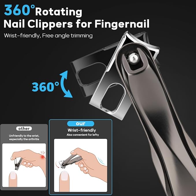 Toe Nail Clipper for Ingrown or Thick Toenails,Toenails Trimmer and Professional Toenail Nipper for Seniors with Stainless Steel Surper Sharp Blades (Podiatrist Nail Clippers Set)