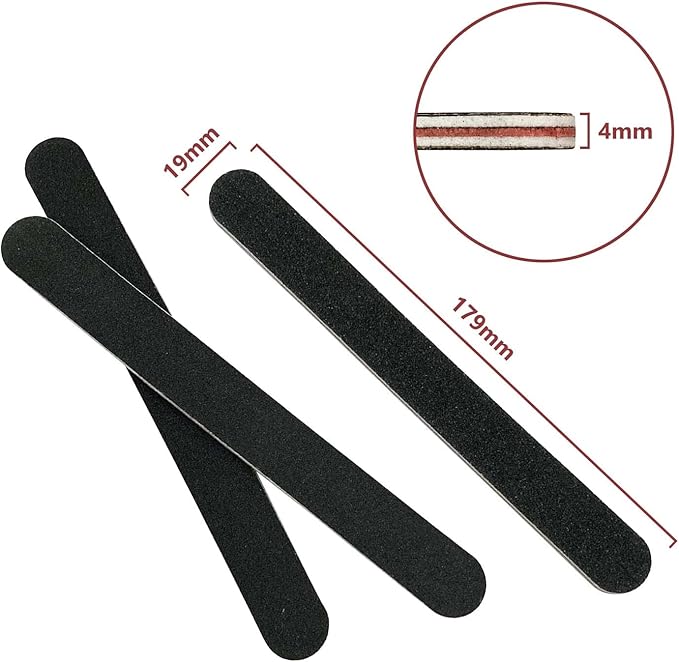Nail File, 40 Pack Black Nail Files, 100/180 Grit Double Sides Professional Manicure Tools Kit Nail Buffering File for Home Salon