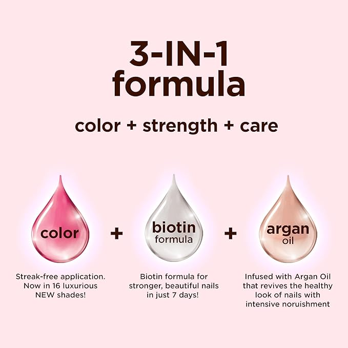 Sally Hansen Color Therapy Nail Polish | Biotin, Argan Oil, Long Lasting, Healthy Nails, Nail Strengthener, Semi-Opaque | 200 Powder Room | Soft Nude Nail Color