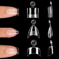 720 Pcs 3 Styles Extra Short Half Cover Almond - Small Square - French Square Tip for Nails Set,Soft Gel Acrylic Nail Tips Clear Pre-shape French Tip for Nail Extension 12 Sizes DIY Nail Salon 3 Boxes