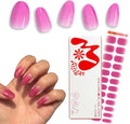 Semi Cured Gel Polish Strips | 24pc UV LED Required Wraps | Gift Peel and Stick Nails | Coquette DIY Home Manicure | Press On Alternative (Grape Soda)