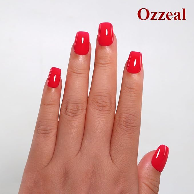Neon Gel Polish, 0.5 Fl Oz Neon Red Gel Nail Polish Spring Summer Soak off LED UV Gel Nail Polish Art Starter Manicure Salon DIY Nail Gel Polish