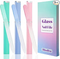 Glass Nail File 3 Pack for Natural Nails, Stocking Stuffers for Women Adults Unique Christmas Gifts Crystal Fingernail Files with Case Etched Nail Filer Professional Nail File Glass Lima de uñas