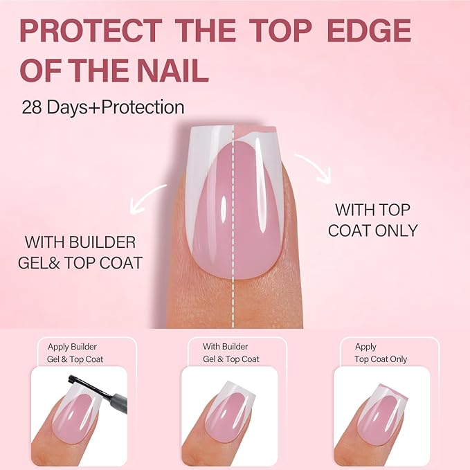 Vansiho Deep French Gel Nail Tips, Pink 150Pcs Short Square Soft Gel Nail Tips, French Tips Press on Nails, Fake Nails for Nail Art DIY 15 Sizes