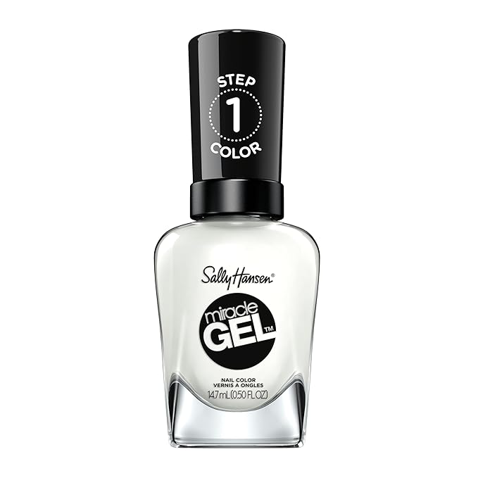Sally Hansen Miracle Gel, Get Mod, Long Lasting, Gel-Like Formula, No UV Lamp Needed, Semi Opaque, Shiny White Nail Polish