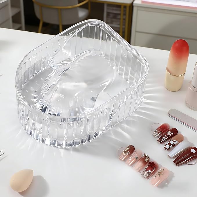 Nail Soaking Bowl: Acrylic Manicure Tray for Softening Cuticles & Removing, Stylish Design for Home Salon Use for Home Nail Salon Supplies Polishing Remover Treatment