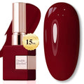 Double Rhythm 0.5Oz Gel Polish Sheer Neutral Natural Light Milky Same Color Same Bottle 15ML Jelly UV Gel Polish Nail Art DIY at Home (Burgundy Red-A1490)