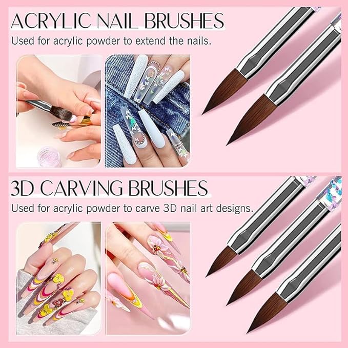 BORN PRETTY 33pcs Nail Art Brushes,Double-ended Dotting Tools,Nail Art Tool Set,Striping Brushes for Long Lines,Fingernail Drawing Pens with Palette Holder All in One for Beginners and Salon Home Use