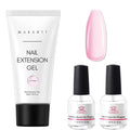 Makartt Light Pink Poly Nail Gel Bundle with Nail Dehydrator and Nail Primer Kit, Light Pink Nail Gel 50ML, Nail Dehydrator Primer Liquid