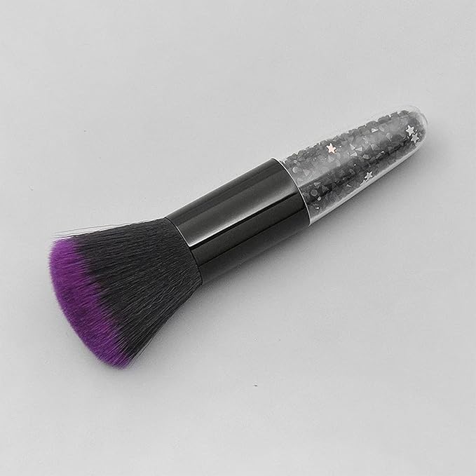 JERCLITY 3 Pieces Soft Nail Brushes Remove Dust Powder for Acrylic Nails Makeup Brushes for Loose Powder Nail Art Brush Nail Clean Up Tools for Women Girls（White Black/White Pink/Black Purple)