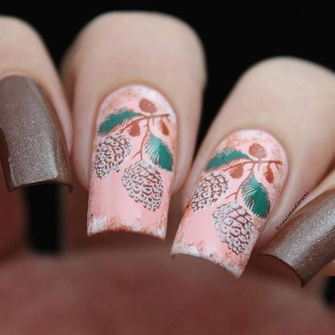 Whats Up Nails - Christmas New Year Winter Nail Stamping Plates (B034, B035) for Nail Art Design