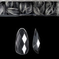 3D Diamond Shaped Polygel Nail, Extension Clear Full Cover False Nail Tips, Hybrid Gel Acrylic Nail, Diamond Fake Nails, 14 Sizes Building Artificial Press on Nail (style 1, 140pcs)