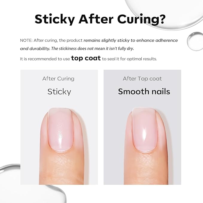 modelones Builder Nail Gel with Gel Top Coat, 3Pcs Clear Builder Nail Kit for Thickening Apex Building Extension Rhinestone Gel Tips Glue, U/V LED Lamp Cured for Home DIY Salon Girls
