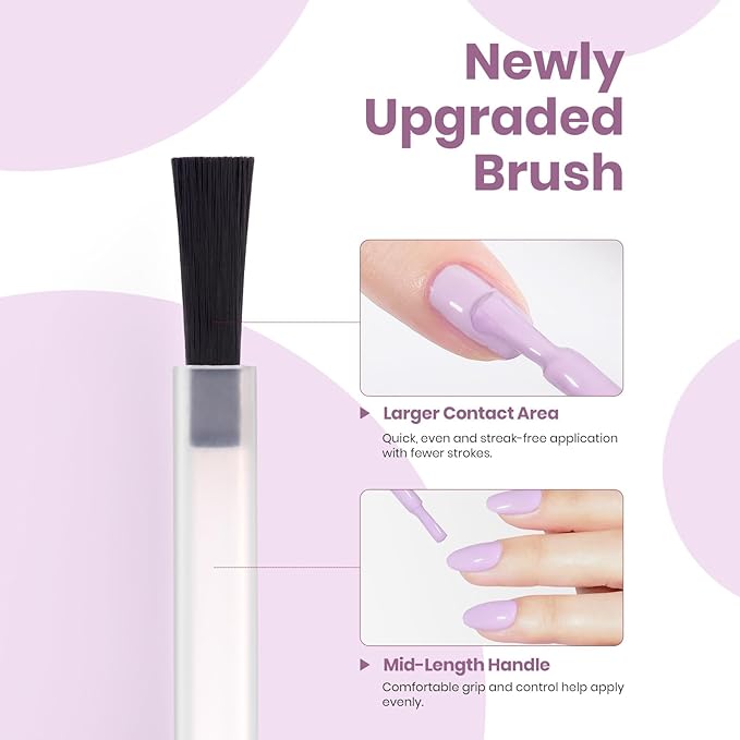 Beetles Lavender Gel Nail Polish - Souffle Purple Gel Nail Polish15ML/0.51Fl Oz, Same Color Same Bottle, Soak Off UV LED Lamp Pastel Nails Art, Long-Lasting Manicure Salon DIY Home Spring Nails