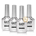 GAOY 4 Pcs 16ml No Wipe Gel Top Coat, Glassy Clear Top Coat, High Gloss Finish for UV Light Cure Gel Nail Polish