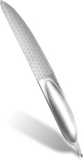 Curved Nail File 4.9 inch Stainless Steel Double-Sided Toenail File for Thick Toenails Metal Finger Nail Buffer for Smooth, Shiny, Salon-Worthy Nails for Women and Men