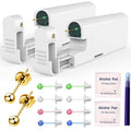 KAIQIKAIXI 18Pcs Ear Piercing Kit Automatic And Painless Ear Nail Gun Disposable Aseptic Household Ear Piercing Gun Portable Ear Piercing Gun Group Ear Piercing Tools (3mm, Golden)