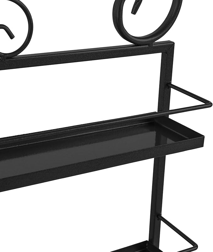 Nail Polish Rack Wall Mount, 5 Tiers Nail Polish Bottle Holder, 200 Bottles Organizer Shelf, Storage Display Holder for Home Salon Business Spa (Black)