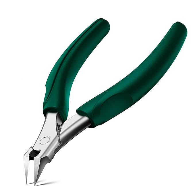 FVION Straight Blade Toenail Clippers, Comfort Handle Ingrown Toe Nail Clippers for Thick Nails for Seniors, Finger Nail Clippers for Adult (Green)