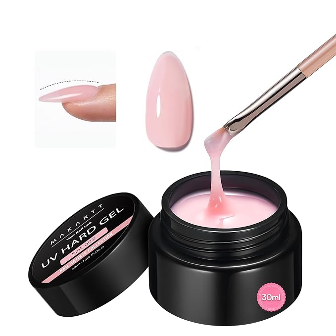 Makartt Pink Gel Builder for Nails, Sculpture Gel, Long Lasting Nail Extension Hard Gels, Self-Levelling Broken Nail Repair for Strengthener, UV Lamp Cure Required, Home Salon DIY Manicure 1.06 oz