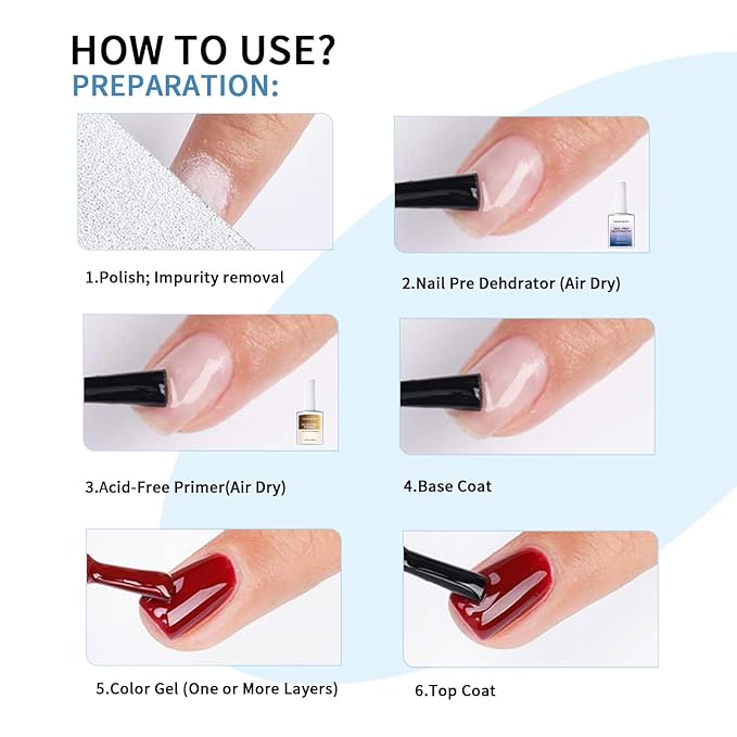 Acid-Free Primer and Nail Prep Dehydrator Ph Bonder for Gel Polish Poly Gel Flase Press on Nail Acrylic Nails Fast Dry Prep Kit for Design Art No Lift 18ml